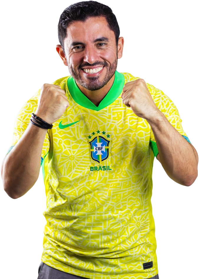 Marcelo Bagé com a camisa da seleção brasileira